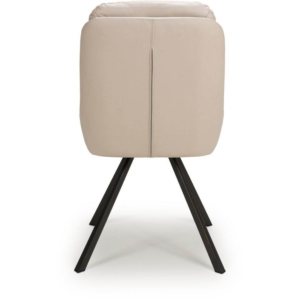 Arnhem Set of 2 Cream Swivel Leather Effect Dining Chair Image 3