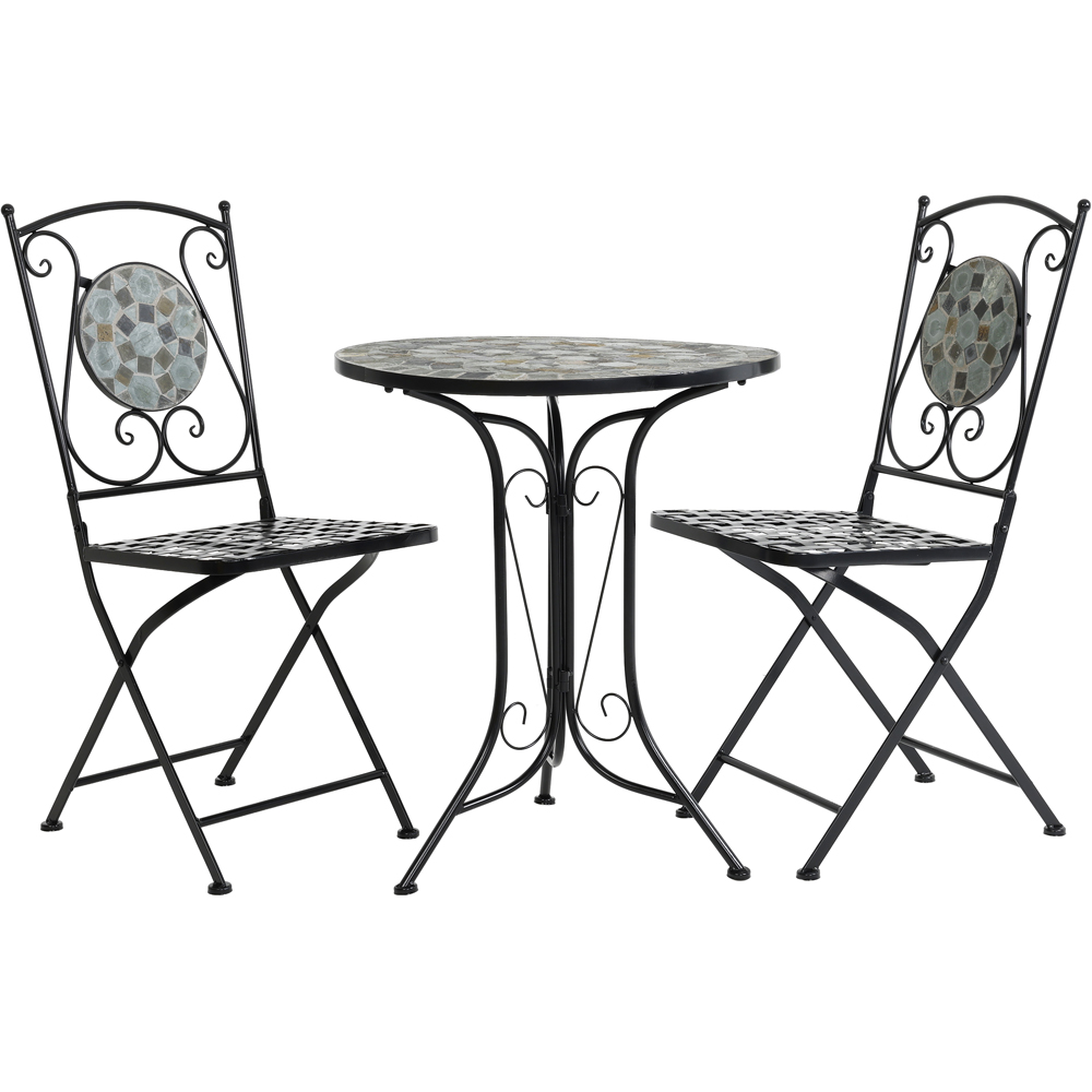 Charles Bentley Blue Mosaic Bistro Set Image 2