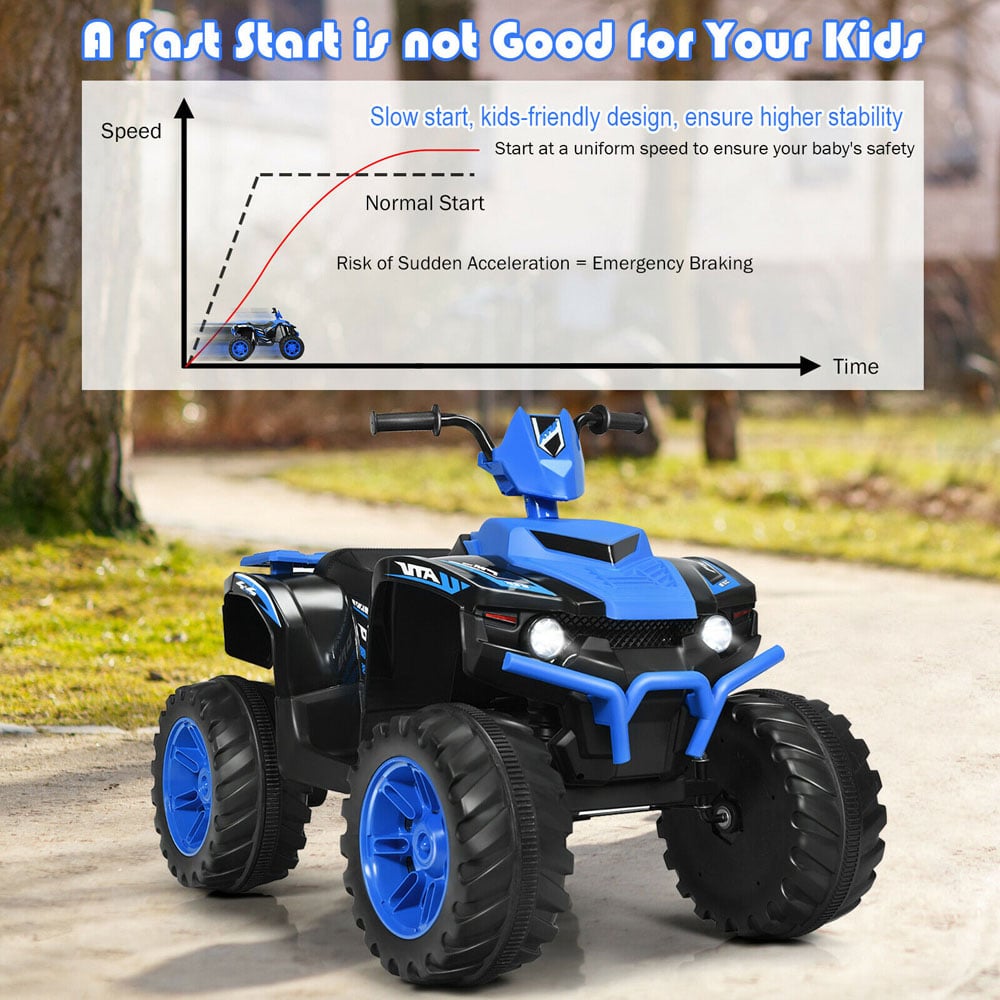 Costway Blue Electric Kids Ride On ATV Quad Bike Image 3