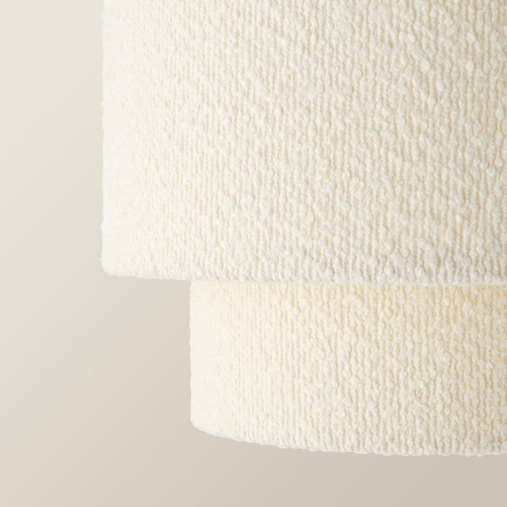 ValueLights Jodie 2-Tier Cream Boucle Ceiling Pendant Shade 30cm Image 4