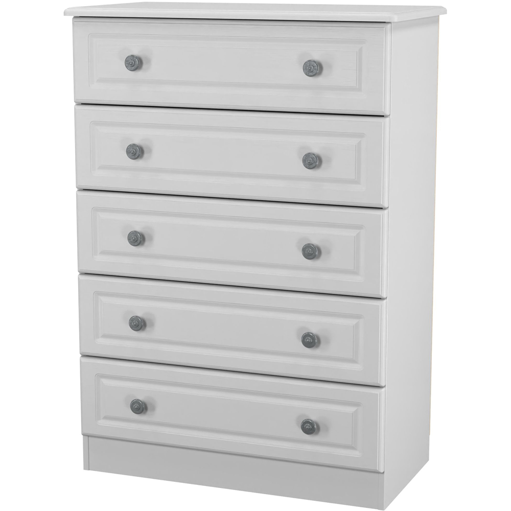 Crowndale Pembroke 5 Drawer Grey Ash Chest of Drawers Ready Assembled Image 3