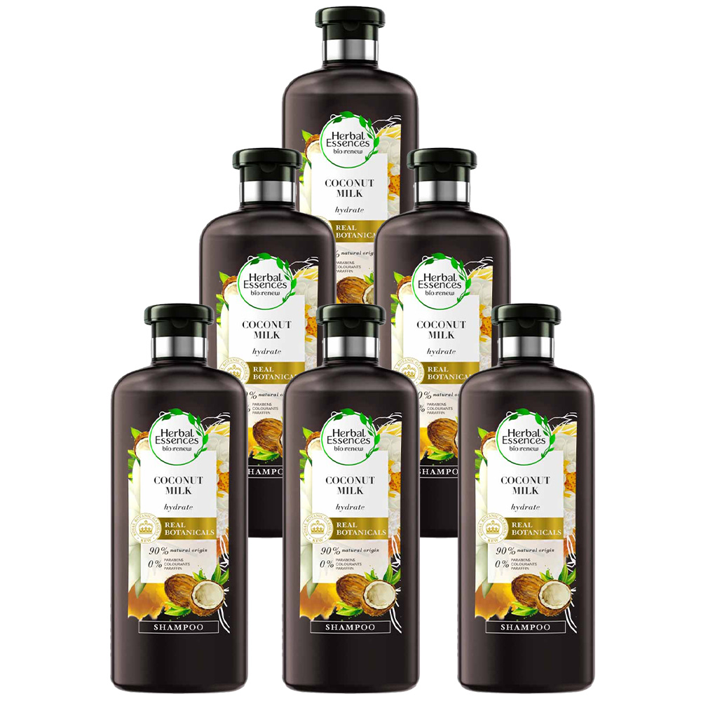 Herbal Essences Biorenew Coconut Milk Hydrating Vegan Shampoo Case of 6 x 400ml Image 1