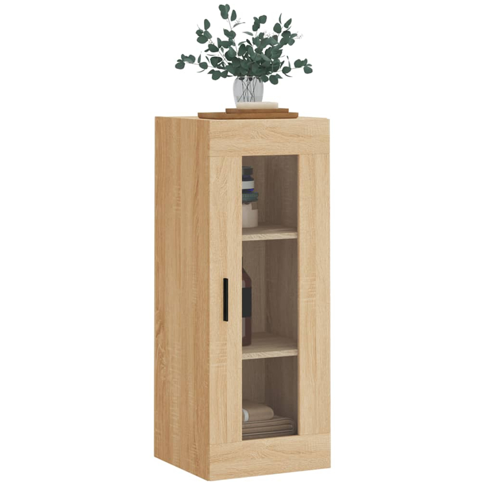 vidaXL Single Glass Door Sonoma Oak Wall Mounted Cabinet Image 3