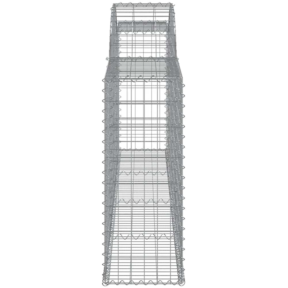 vidaXL Silver Galvanised Iron Arched Gabion Basket 300 x 30 x 80/100cm 12 Pack Image 3
