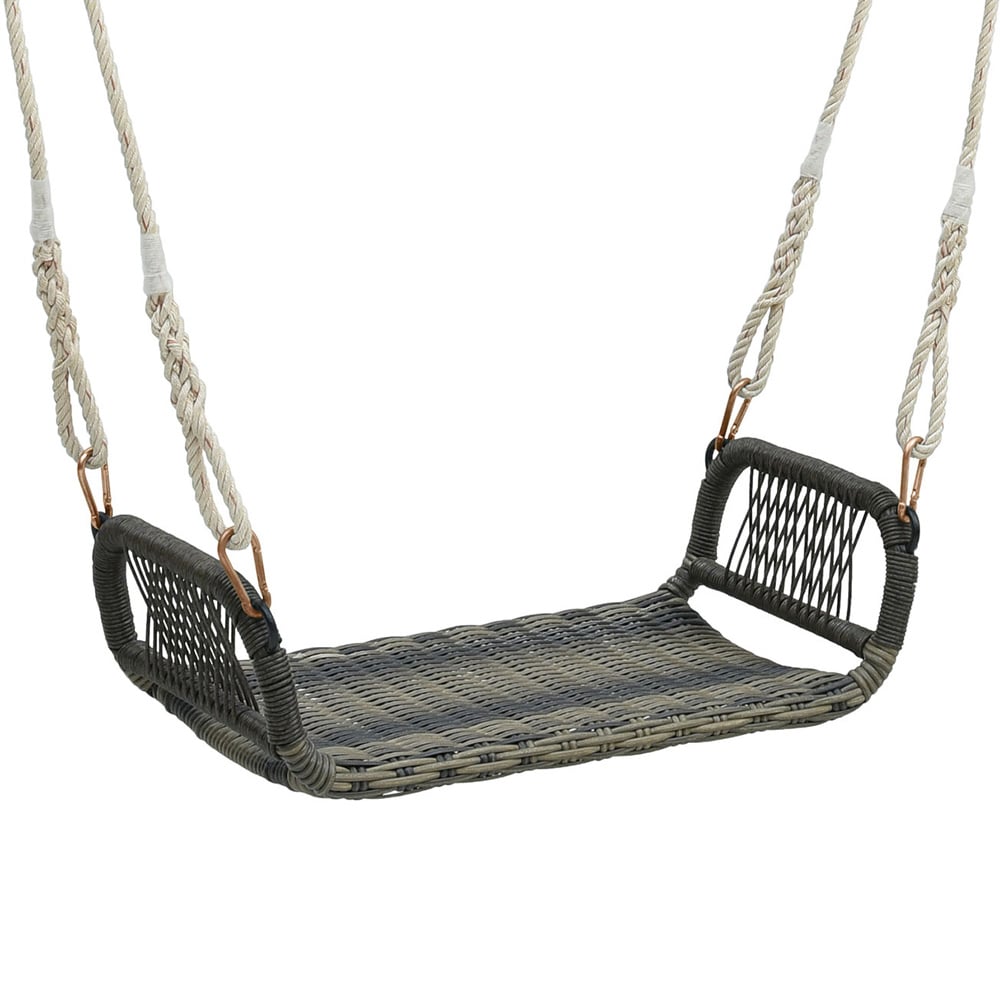 Costway Rattan Backless Garden Swing Bench Image 2