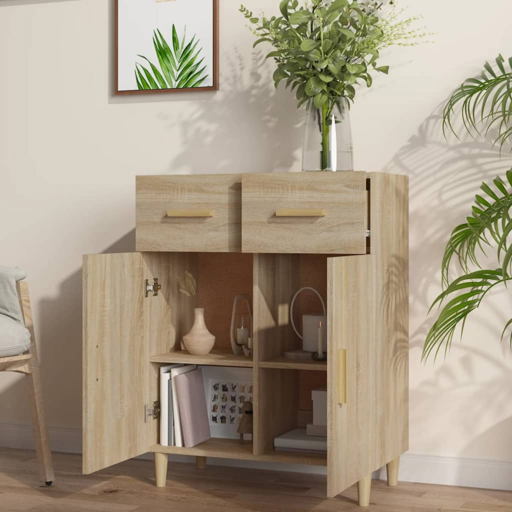 vidaXL 2 Door 2 Drawer Sonoma Oak Sideboard Image 6