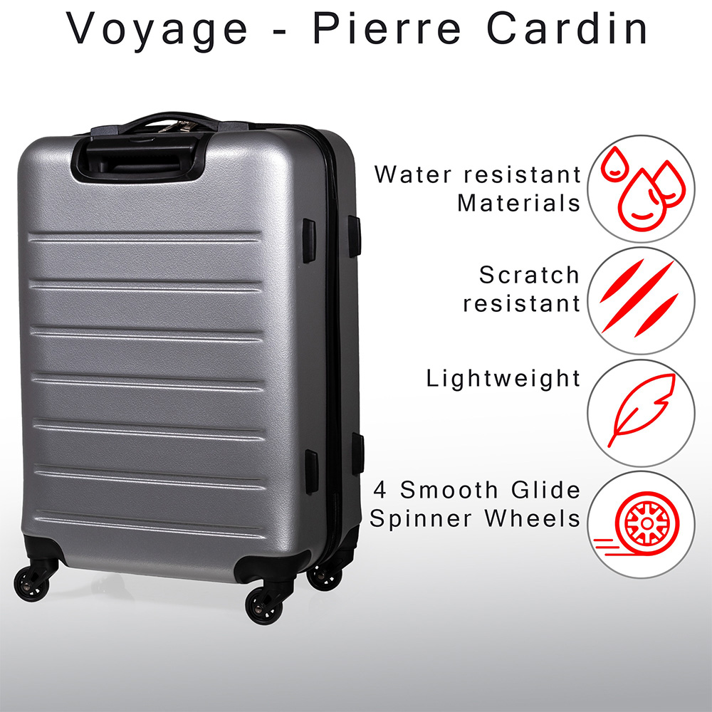 Pierre Cardin Voyager Large Grey Hard Shell Lightweight Trolley Suitcase Image 6