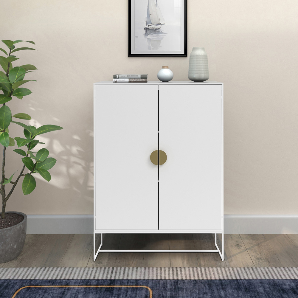 Loft24 Asia 2 Door White Particle Board Cabinet Image 6