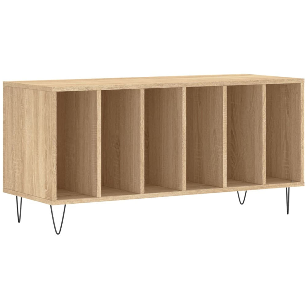 vidaXL 6 Shelf Sonoma Oak Record Cabinet Image 2
