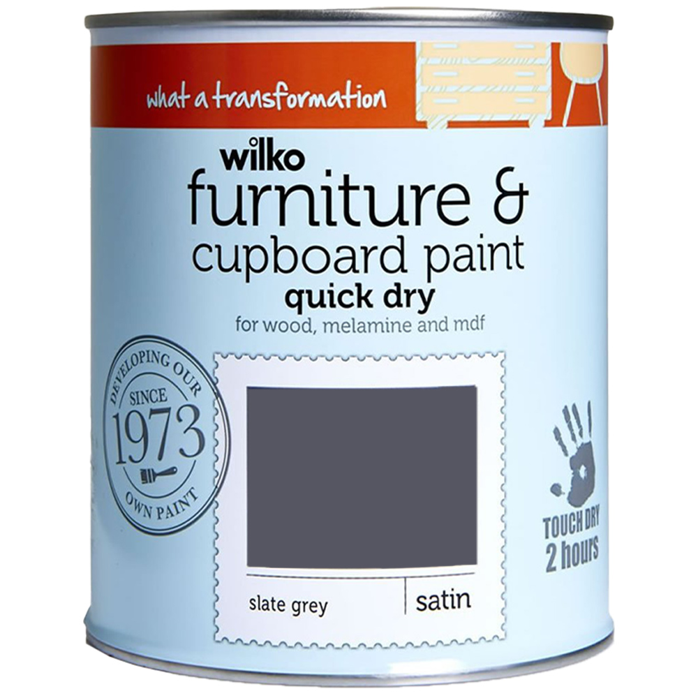Wilko Quick Dry Slate Grey Furniture Paint 750ml Image 2