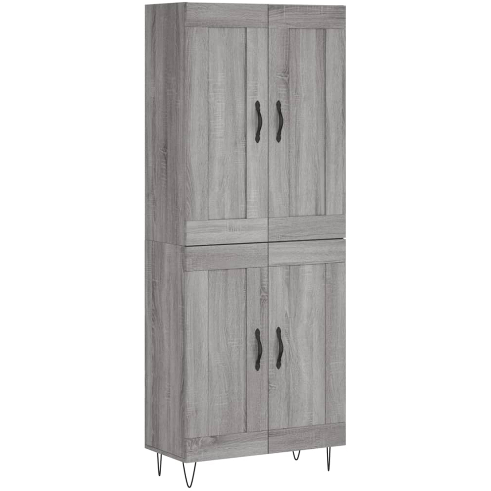 vidaXL 4 Door Grey Sonoma Highboard Image 2