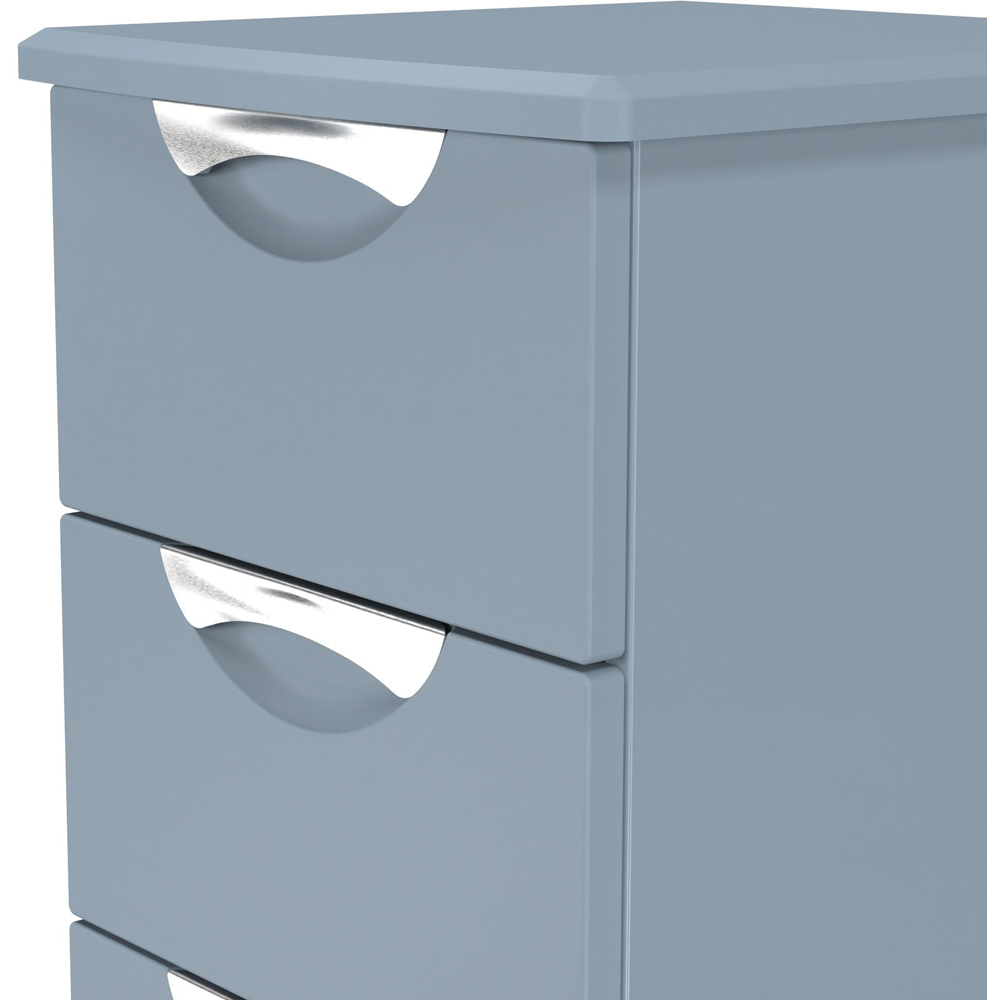 Crowndale Camden 4 Drawer Denim Blue Bedside Cabinet Ready Assembled Image 5
