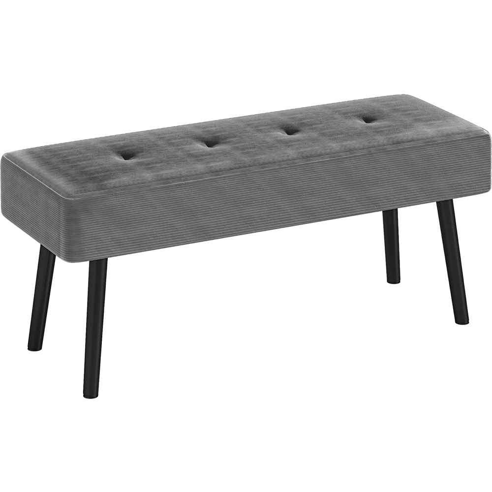 Portland Grey End of Bed Bench with Thick Padding Image 2