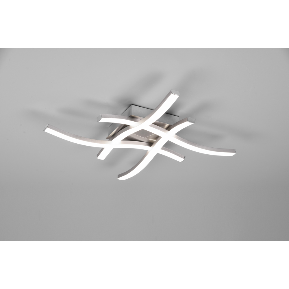 TRIO Route Matt Nickel 4 Light LED Ceiling Light Image 2