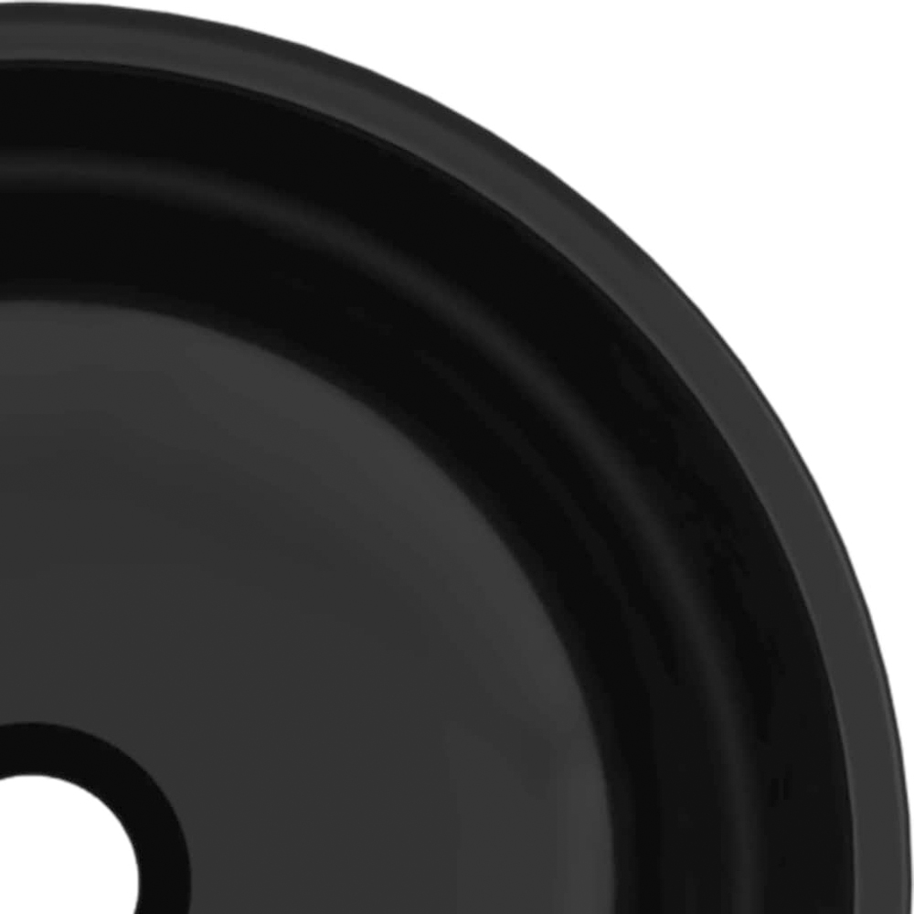 vidaXL Black Tempered Glass Round Wash Basin 120 x 350mm Image 3