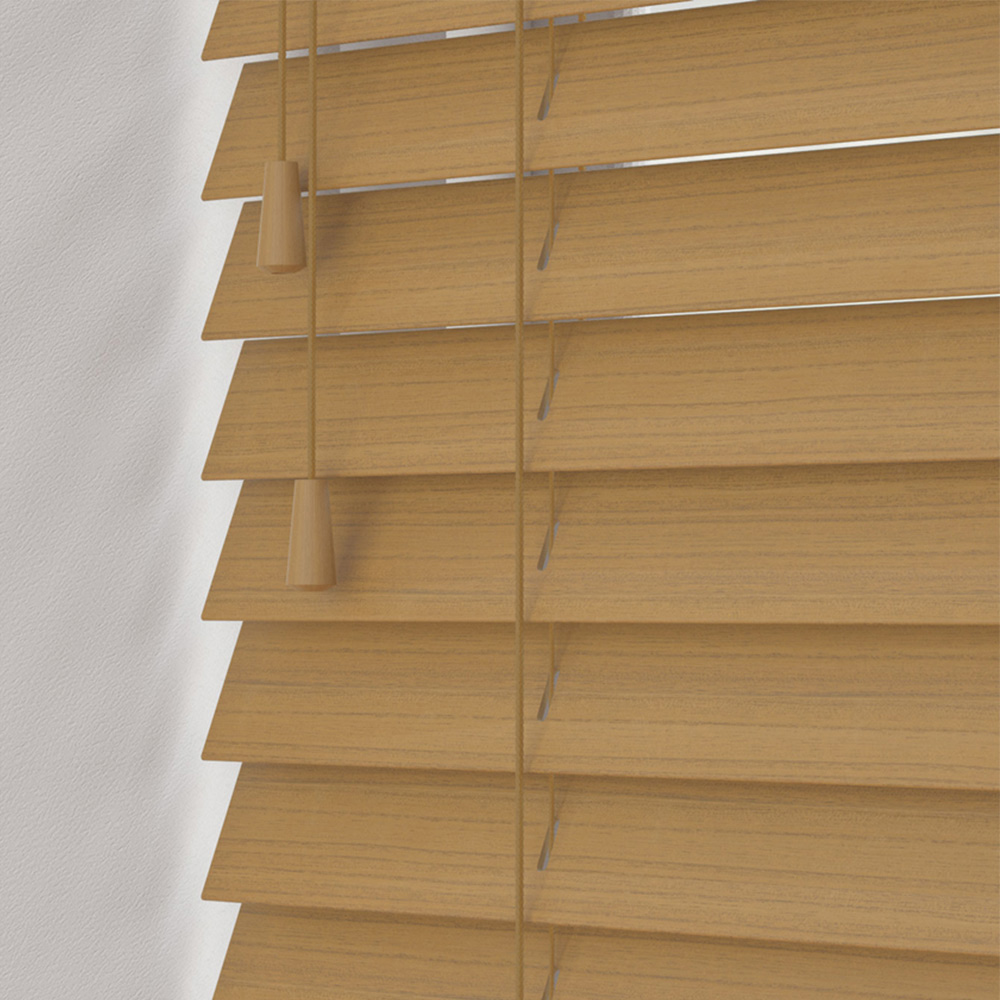 New Edge Blinds Sunwood Grained Venetian Blind Sahara Oak 210cm Image 1