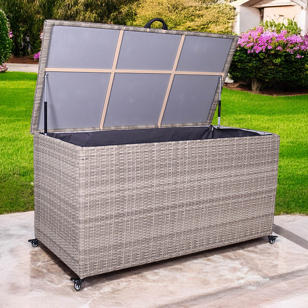 Royalcraft 645L Natural Rattan Weave Cushion Storage Box Image 7