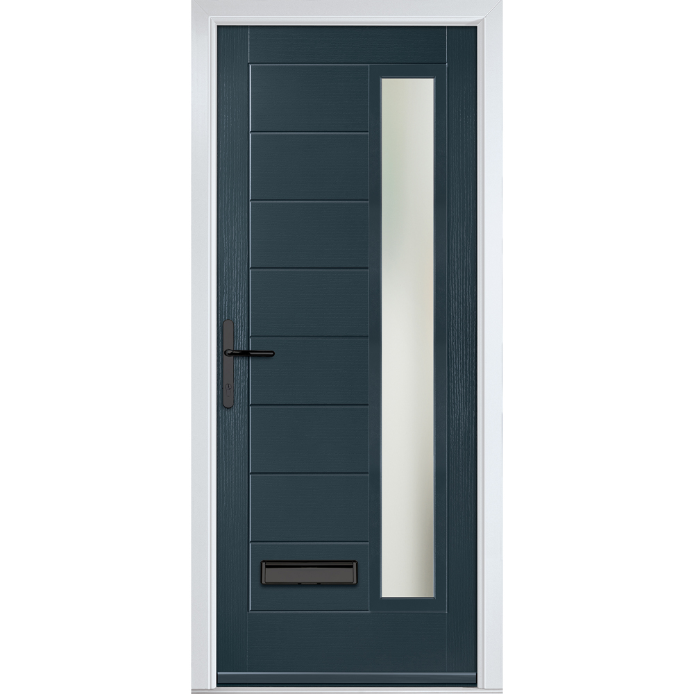 Crystal-Direct Monza Anthracite Grey GRP Clear Glass Right Hand Open Front Door 890 x 2090mm Image 1