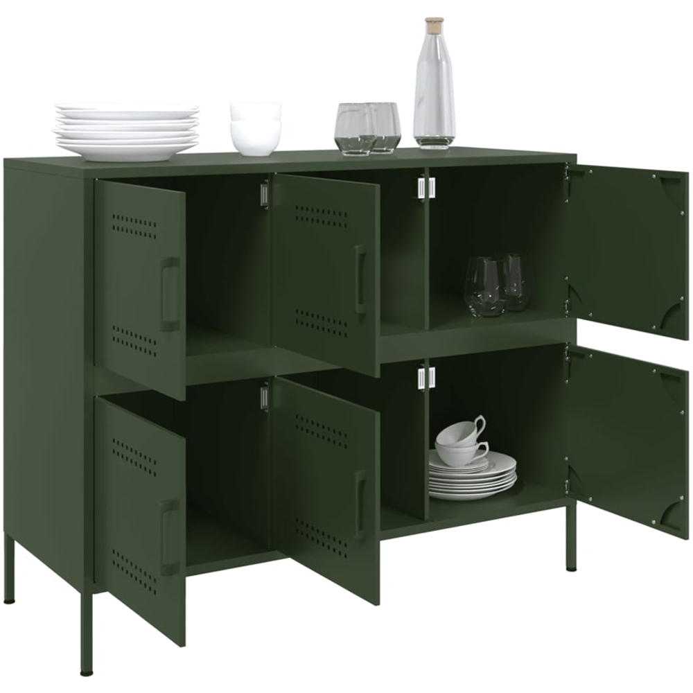 vidaXL 6 Door Olive Green Sideboard Image 5