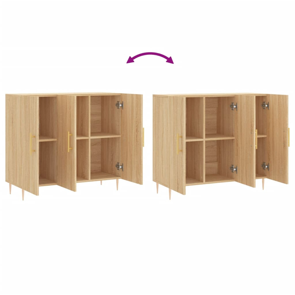 vidaXL 3 Door Sonoma Oak Sideboard Image 9