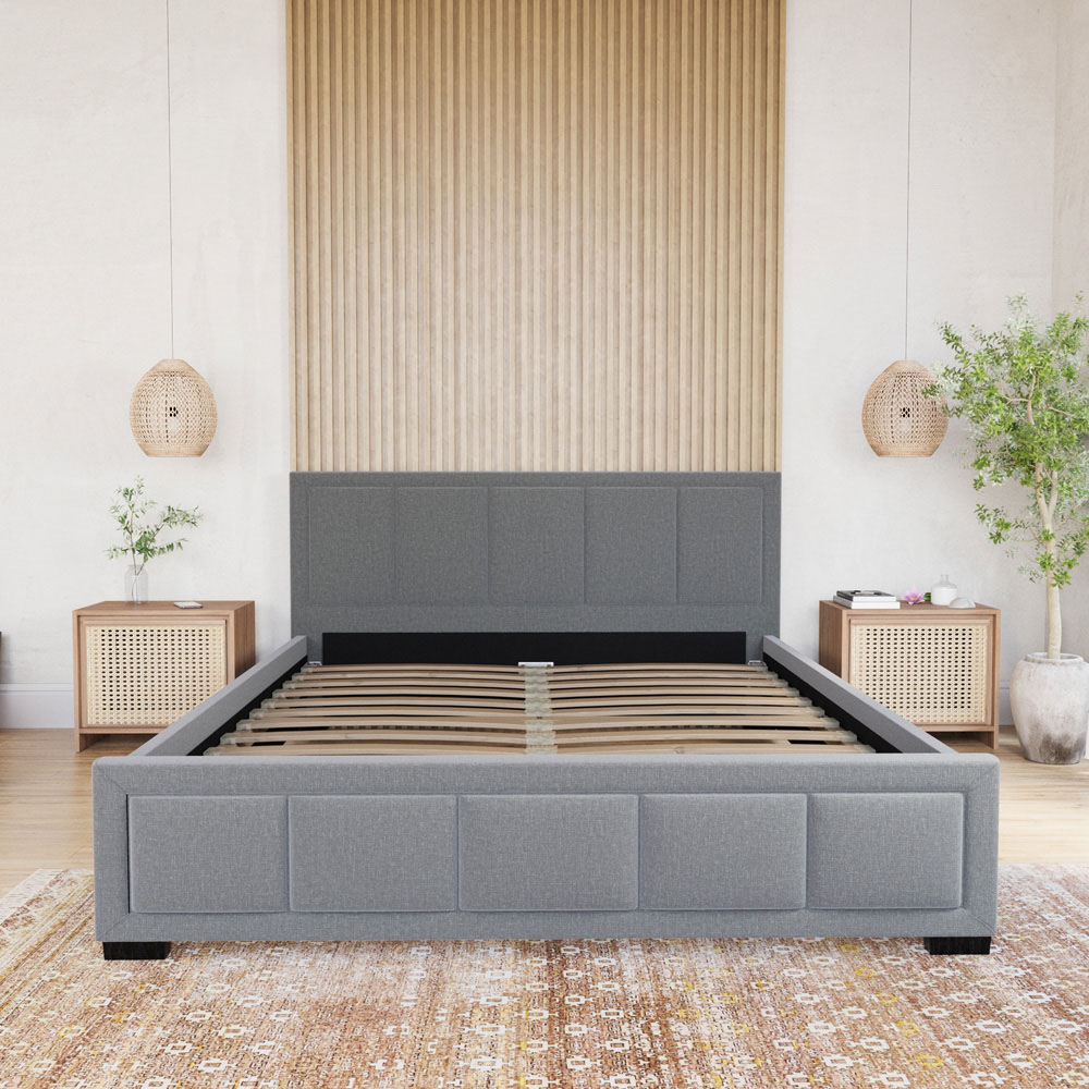 Vida Designs Vanita King Size Light Grey Bed Frame Image 6