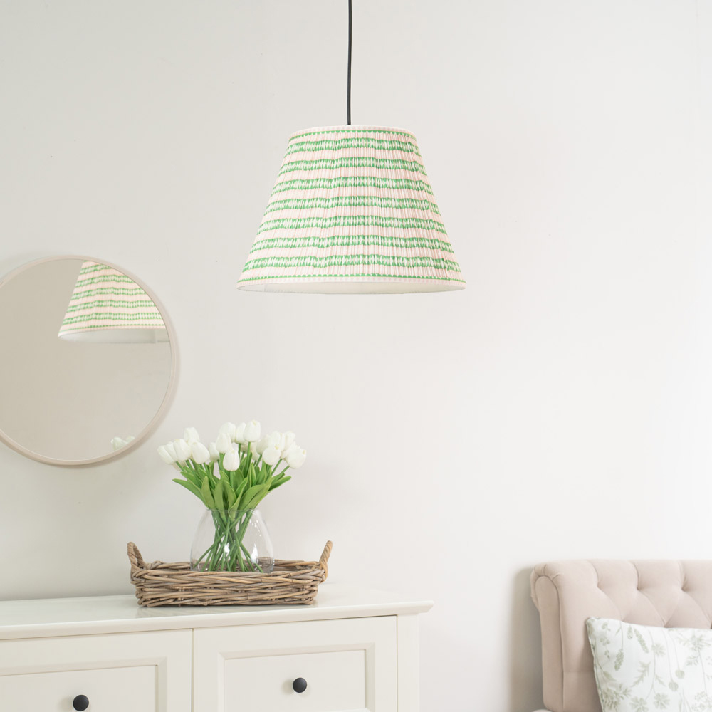 ValueLights Riza Pink Aztec Tapered Pleated Lamp Shade Large Image 3
