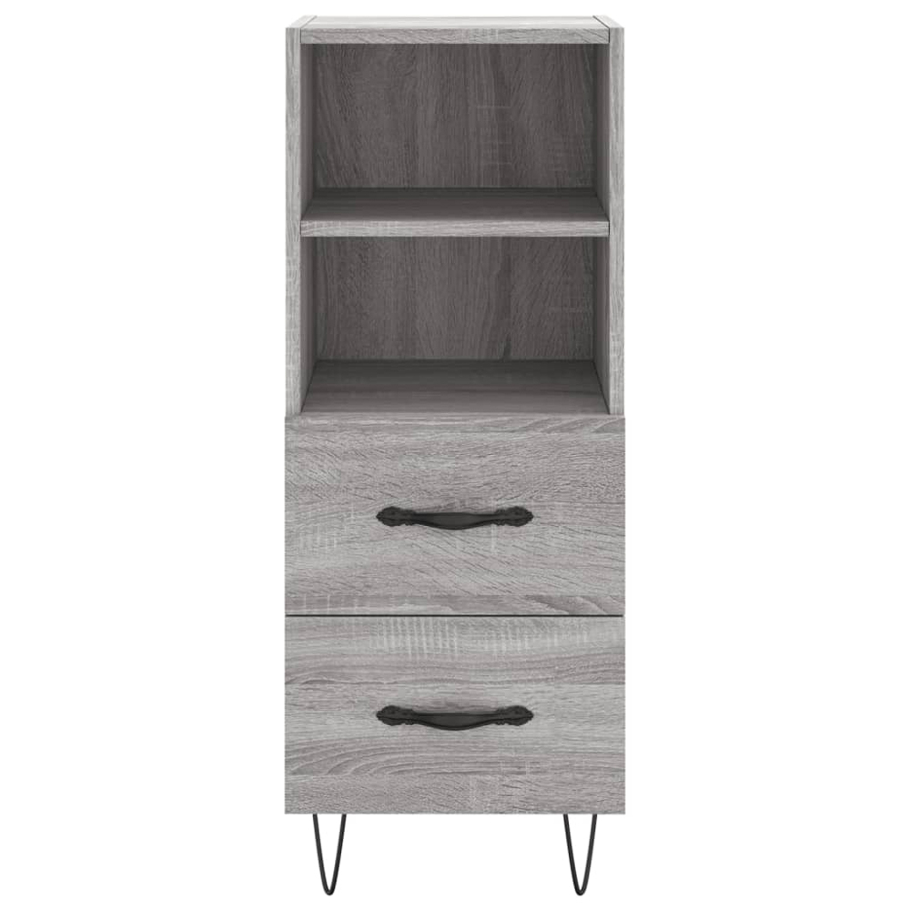 vidaXL Single Door 2 Drawer 2 Shelf Grey Sonoma Highboard Image 8