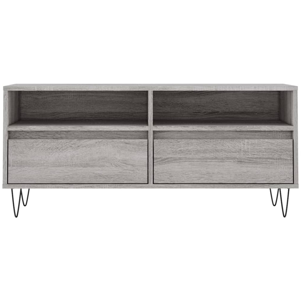 vidaXL 2 Drawer 2 Shelf Grey Sonoma TV Cabinet Image 5