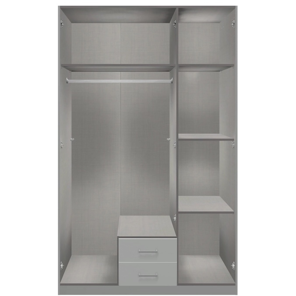 TJ'S Fulda 3 Door 2 Drawer Matt Acacia Effect Wardrobe Image 3
