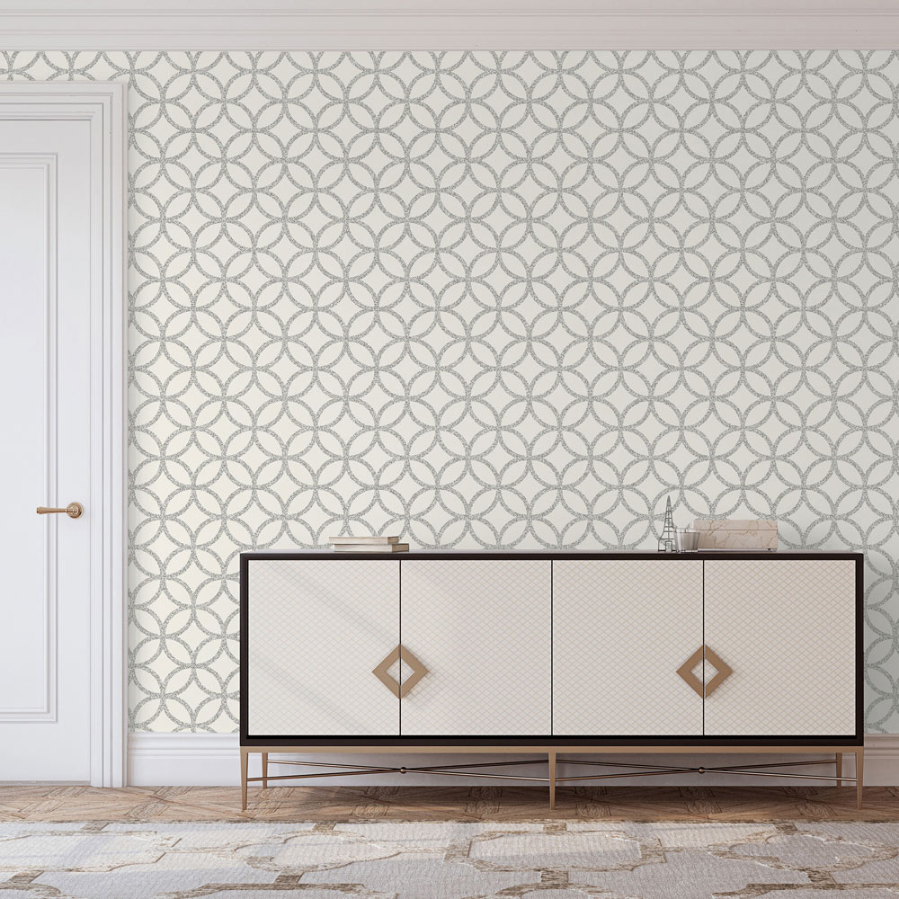 Arthouse Sequin Geometric Grey Wallpaper Image 3