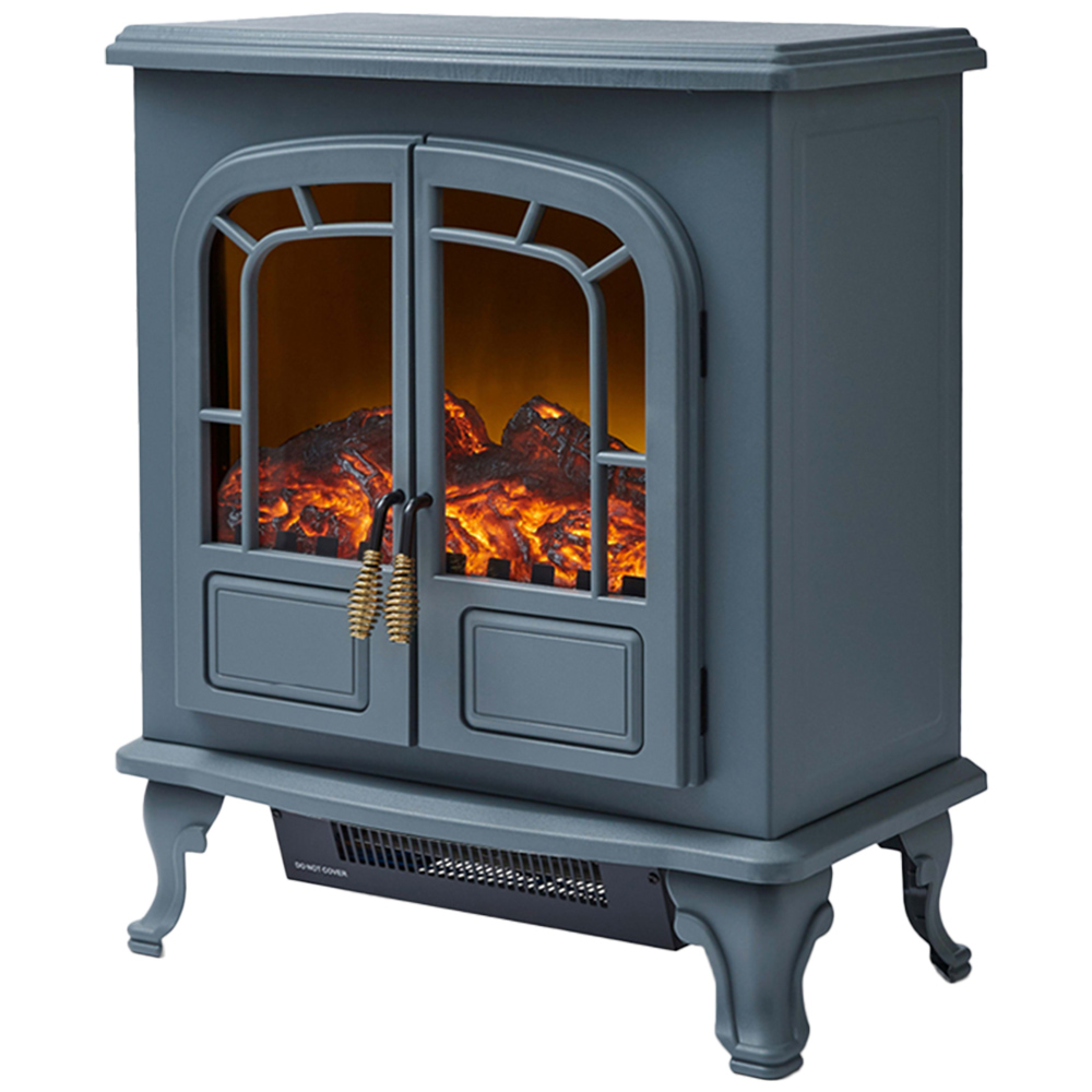 Warmlite Grey Wingham Electric Fire Stove 2kW Image 1