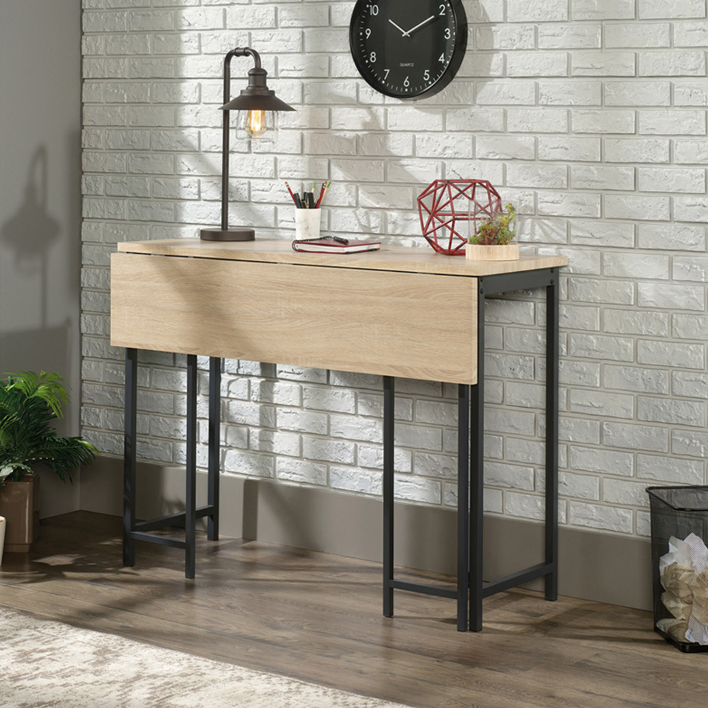 Teknik Office Industrial Style Charter High Work Table with Flip Extension Oak Finish Image 7