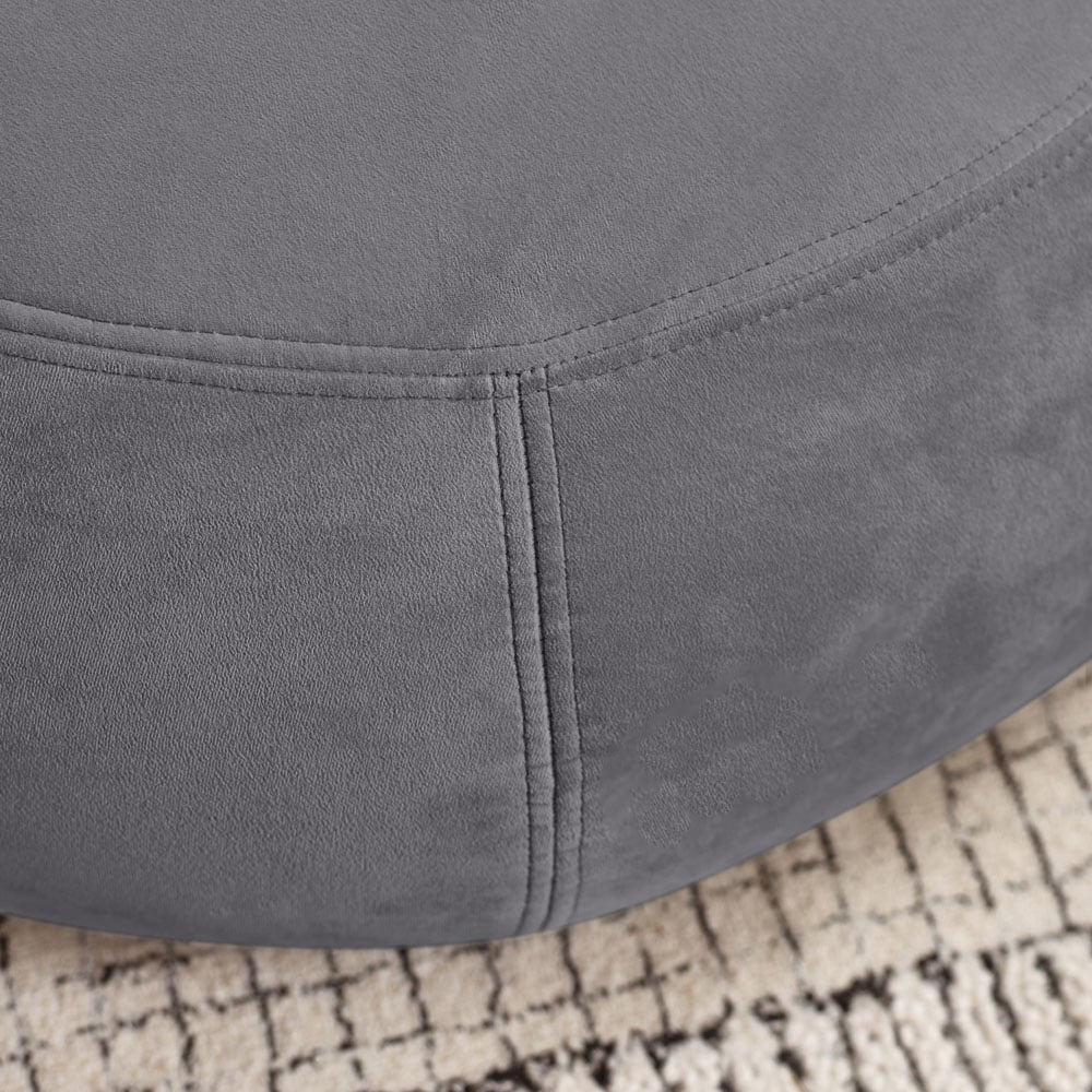 Furniturebox Otto Grey Velvet Footstool Image 5
