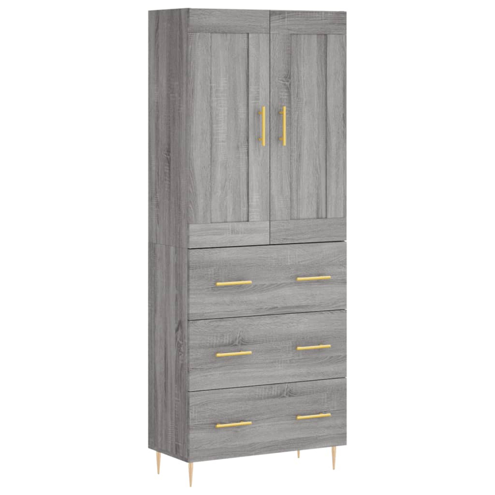 vidaXL 2 Door 3 Drawer Grey Sonoma Highboard Image 2