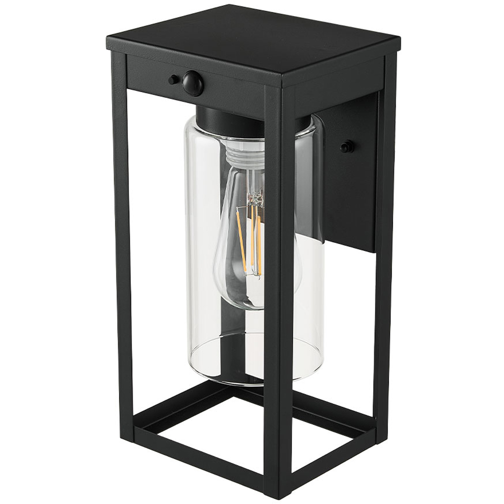 Living and Home E27 Black Aluminium Waterproof Motion Sensor Outdoor Wall Light Image 1