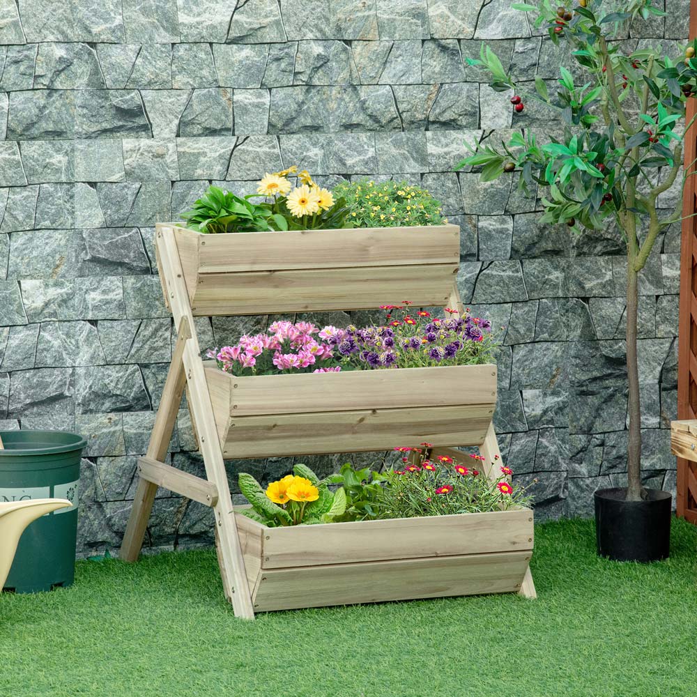 Outsunny 3 Tier Elevated Planter Bed Image 2