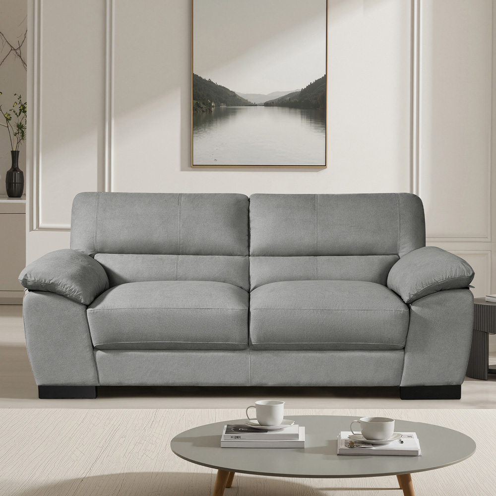 Artemis Home Mellette 3 Seater Grey Fabric Sofa Image 3