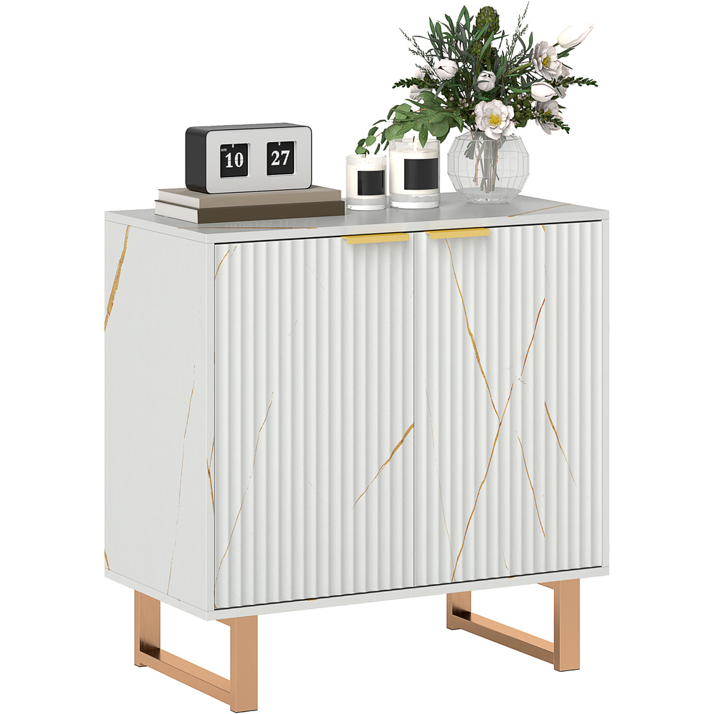 HOMCOM 2 Door Sideboard Storage Cabinet with Adjustable Shelf Image 2
