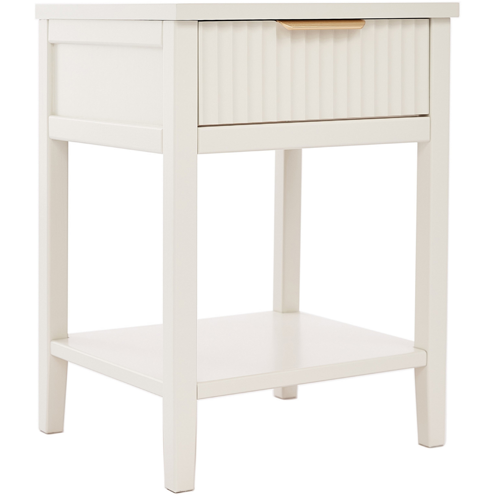 Monti Single Drawer White Bedside Table Image 2