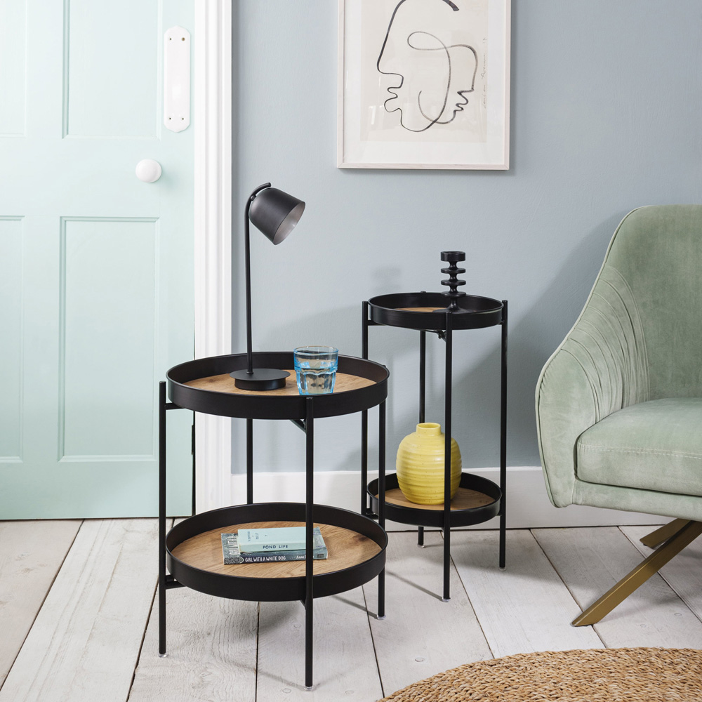 Noa and Nani Solna Single Shelf Black Small Side Table Image 7