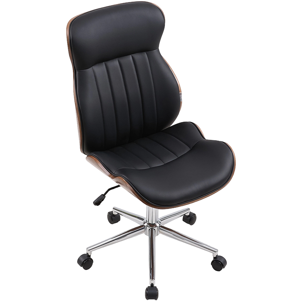 Living and Home Black PU Leather Height Adjustable High-Back Modern Office Chair Image 3