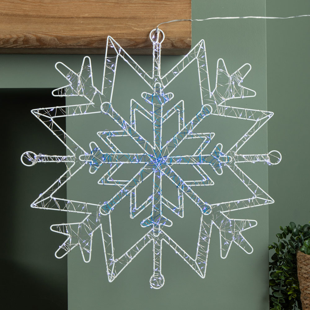 Samuel Alexander 260 Twinkling LED Light-Up Snowflake Dewdrop Silhouette Christmas Decoration 52cm Image 6