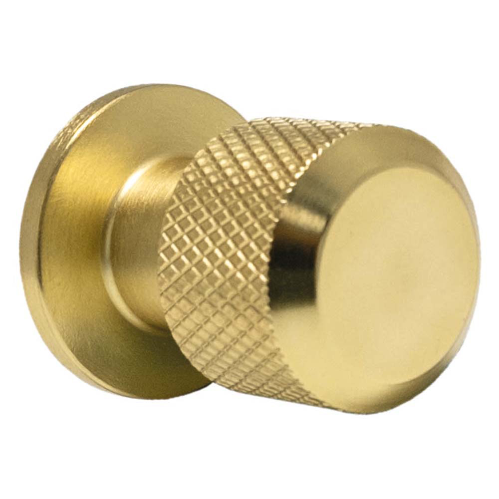 Knurled Knob Brushed Satin Brass Handle 30mm Image
