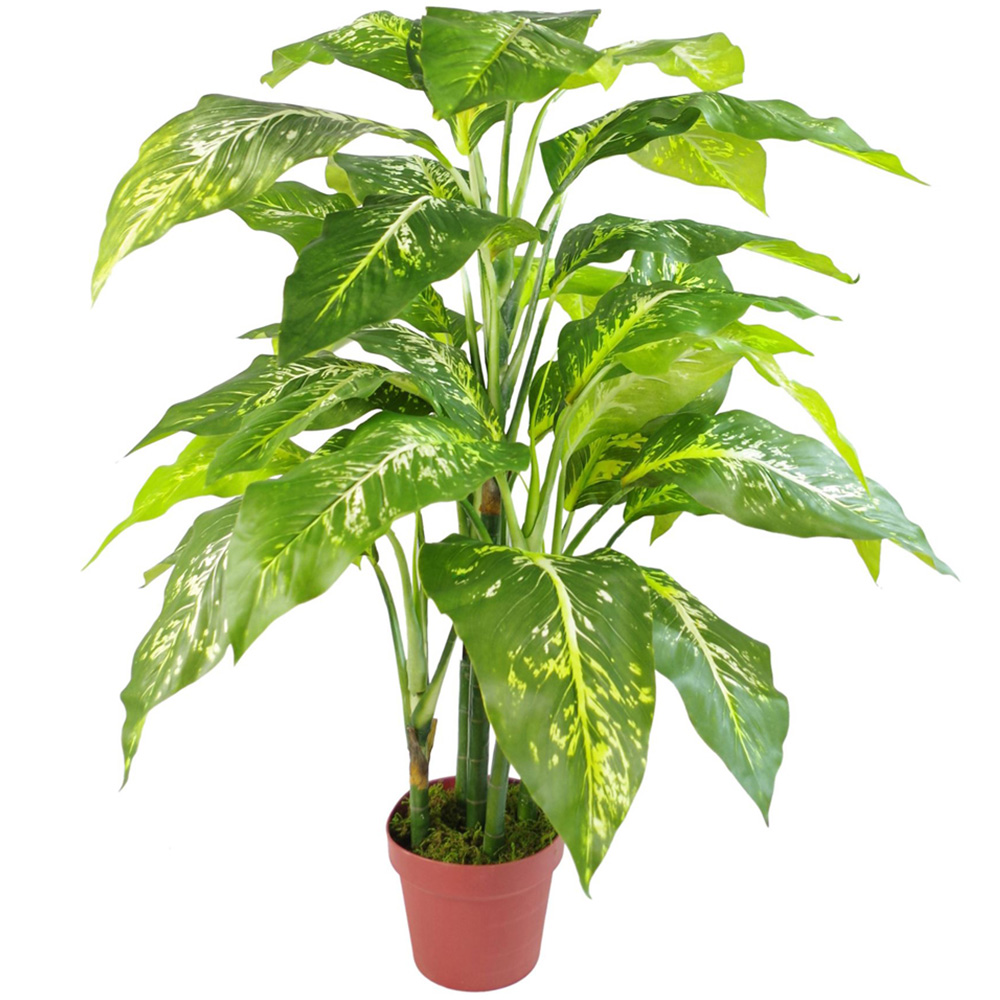 Leaf Fox Aglaonema Artificial Tree Plant in Copper Metal Planter Image 4