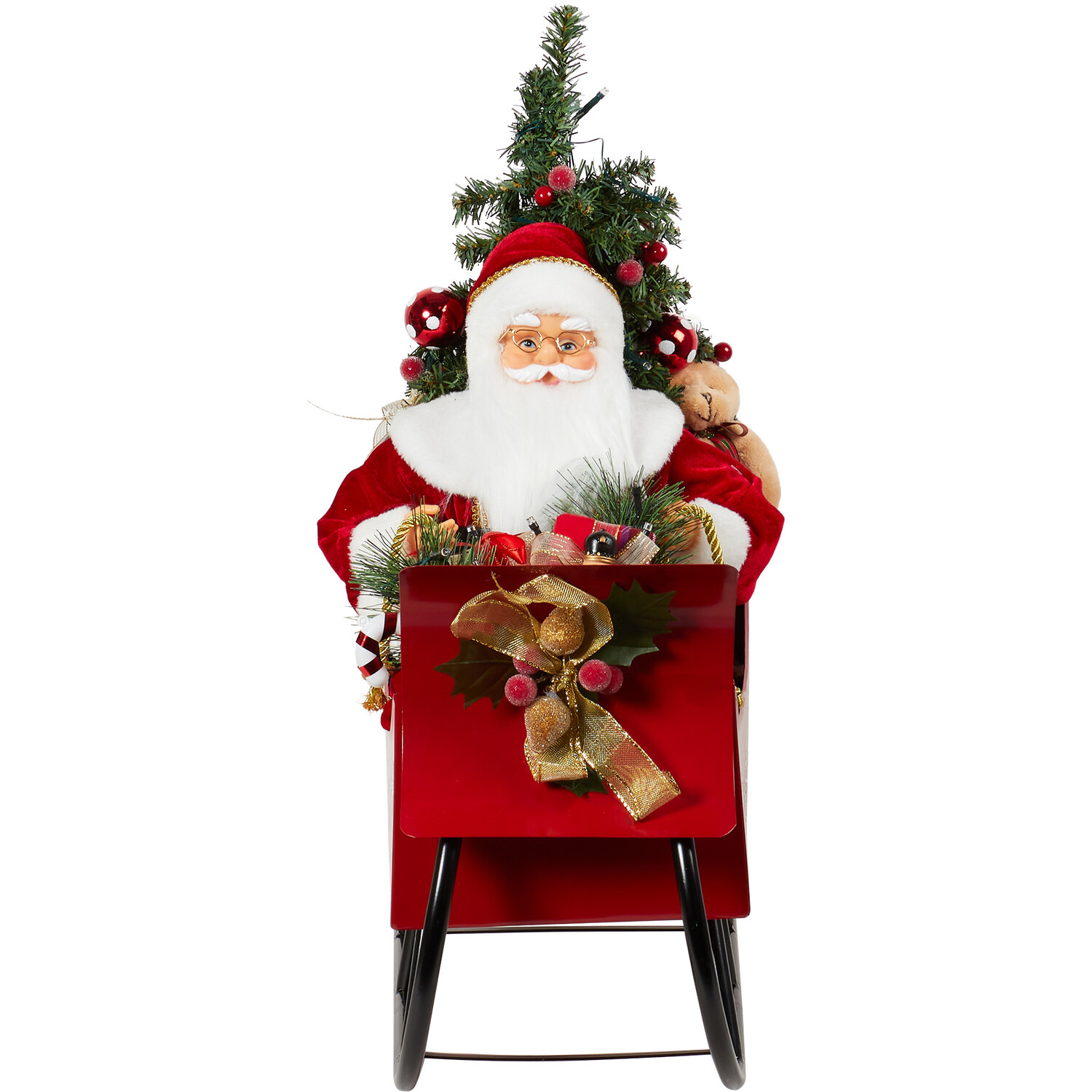 LED Musical Santa In Sleigh - Red Image 3