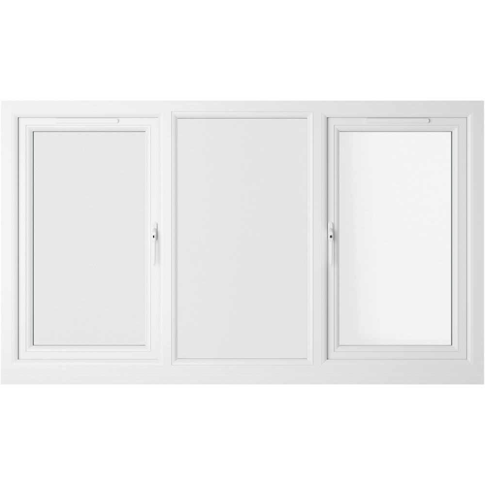 Crystal uPVC Triple Glazed Window LH & RH Side Hung Fixed Centre White Clear Glass 1770x1115mm Image 2
