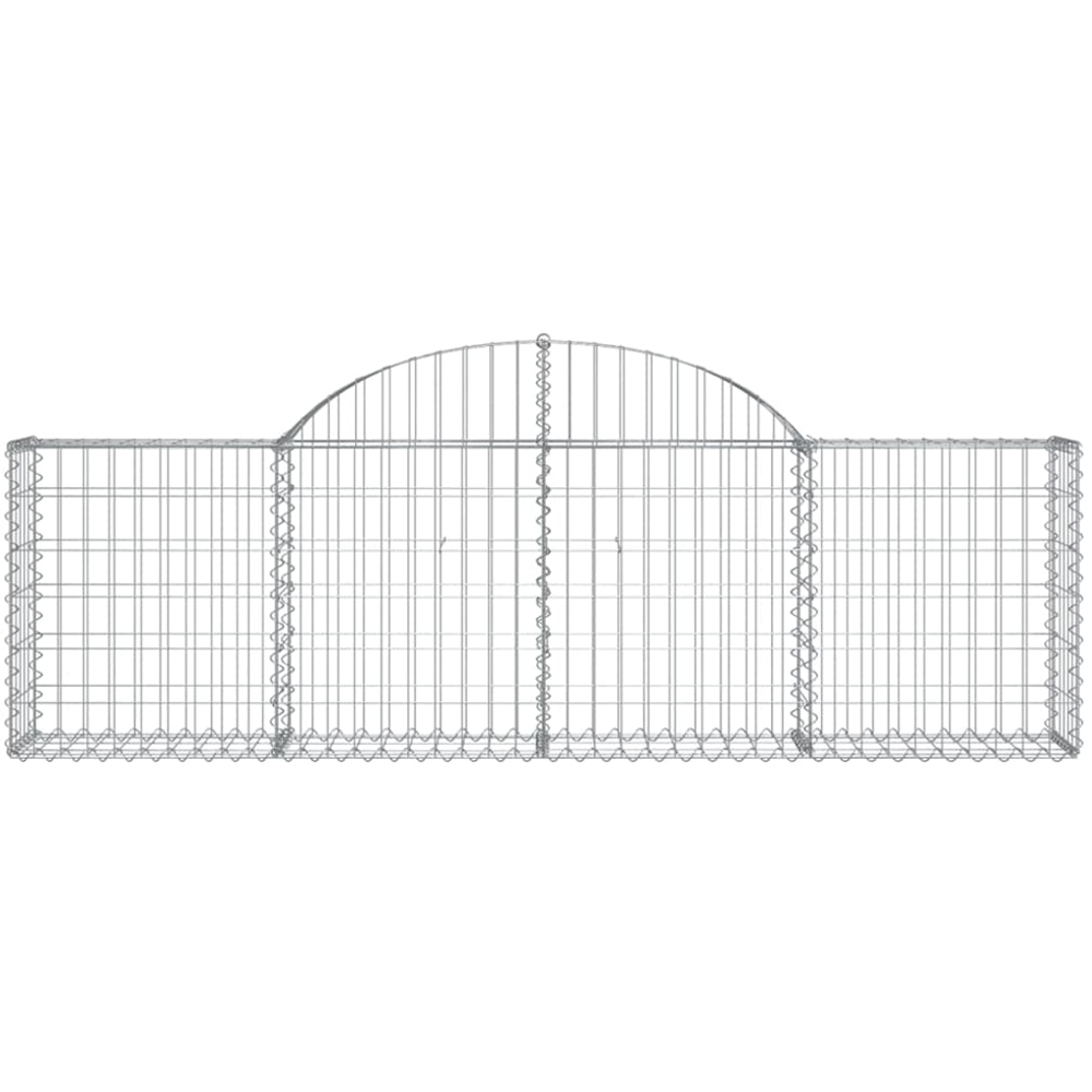 vidaXL Silver Galvanised Iron Arched Gabion Basket 200 x 30 x 60/80cm 50 Pack Image 4