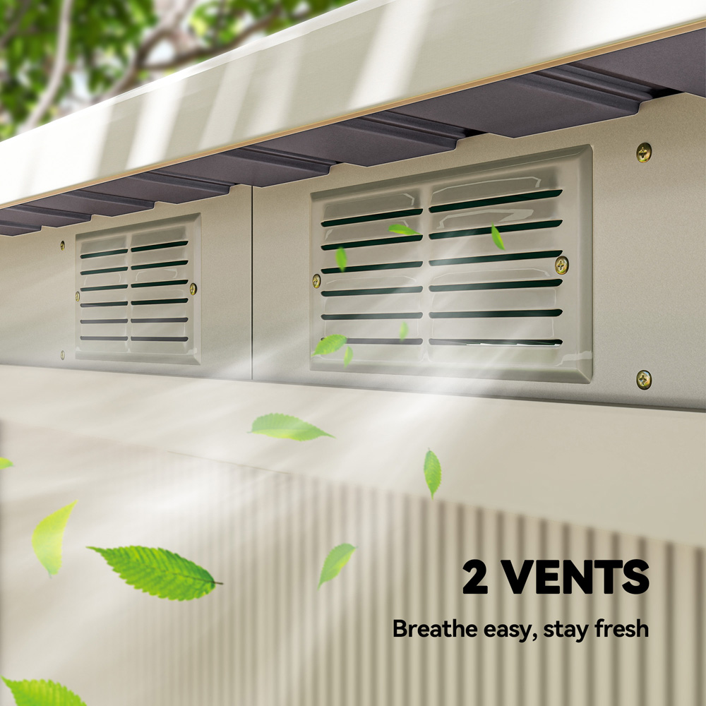 Outsunny 9 x 4ft Light Grey Metal Pent Garden Shed Image 7