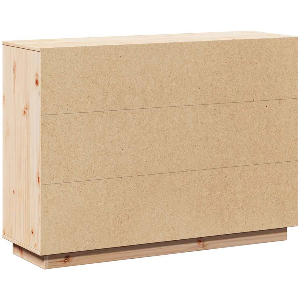 vidaXL 3 Door 3 Shelf Natural Solid Pine Wood Wide Sideboard Image 8