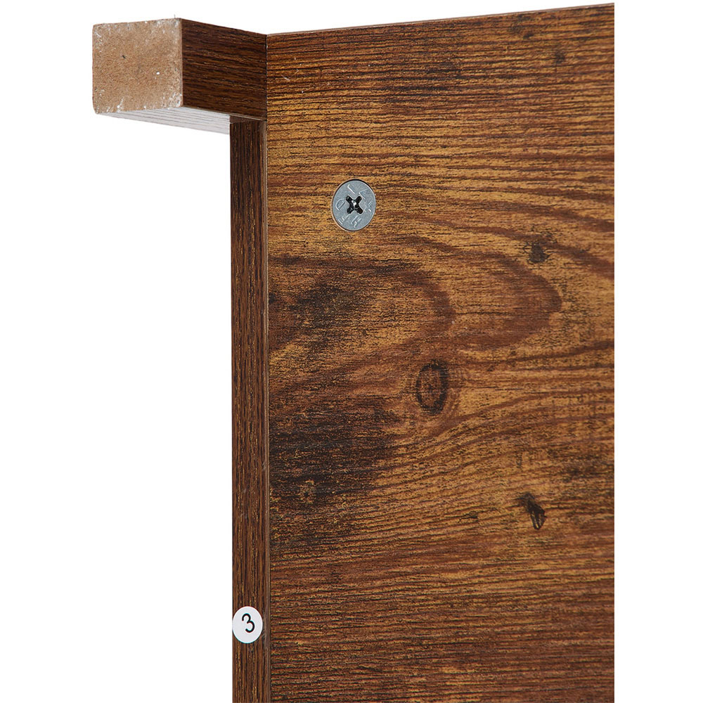 Living and Home Single Door Single Shelf Brown Bedside Table Image 6
